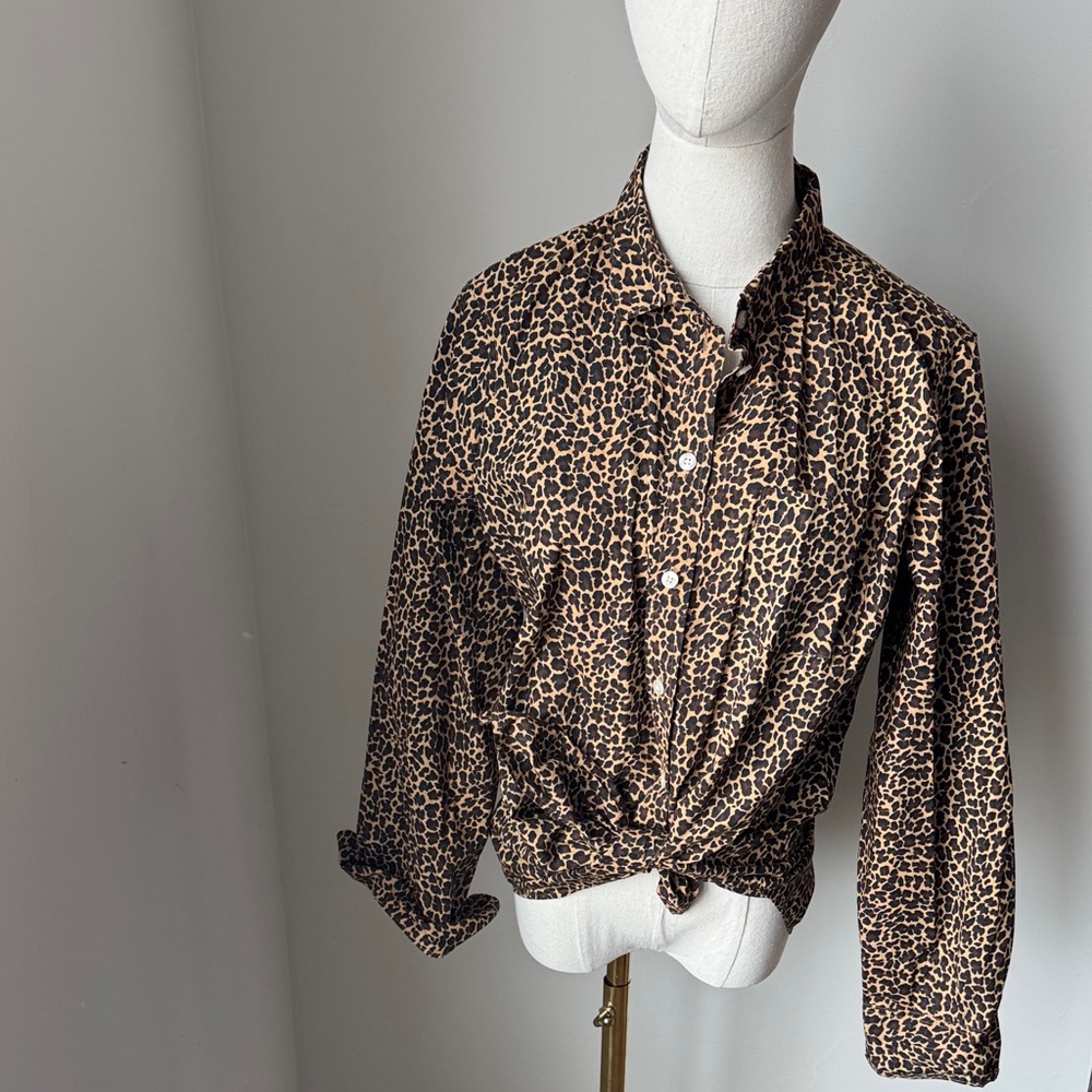 JCrew Leopard Print Button-Up Shirt